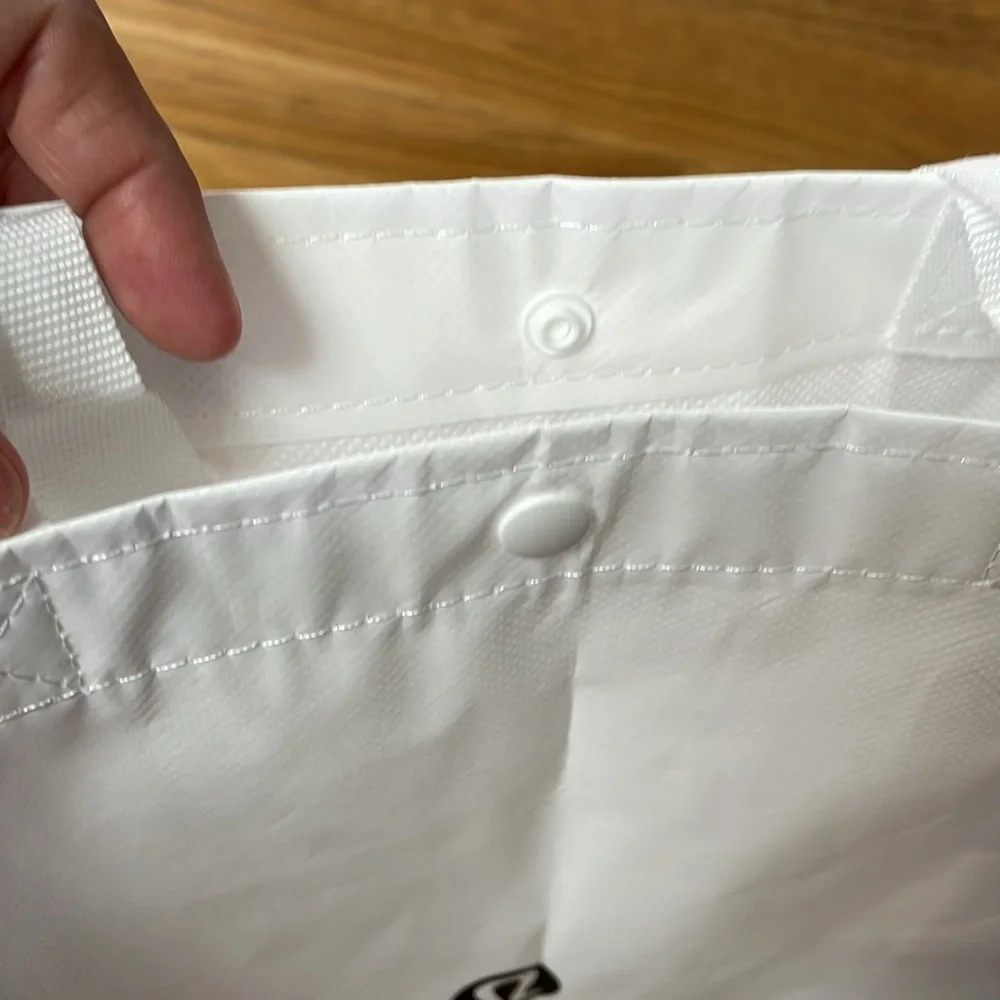 Lululemon reusable tote Snap closure. Black and white. 16” long x 14” wide x 6” - Picture 6 of 7